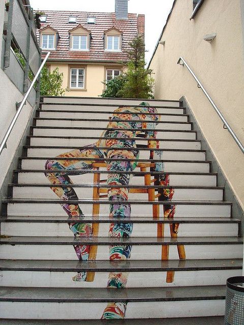 стрит арт, лестница